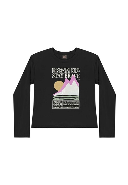 Blusa Manga Longa Juvenil em Meia Malha Gloss