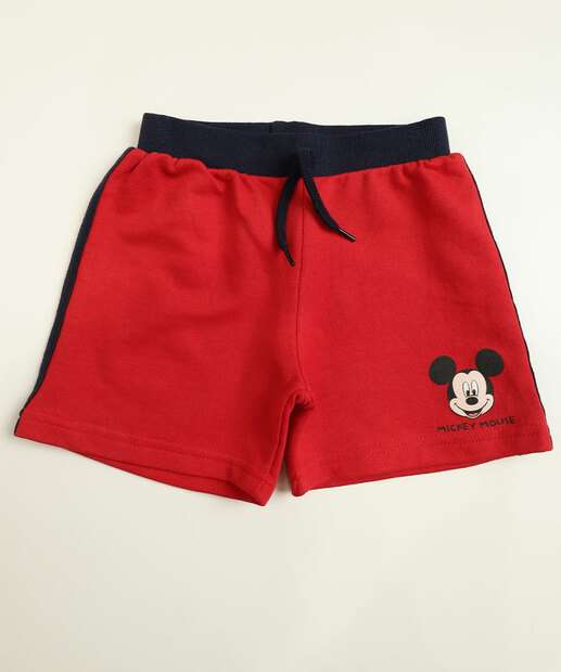 Bermuda Infantil Moletinho Mickey Disney Tam 1 a 5