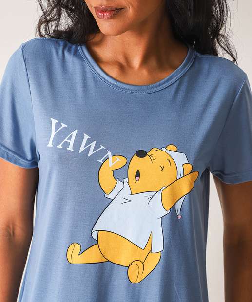 Camisola Feminina Ursinho Puff Disney Azul