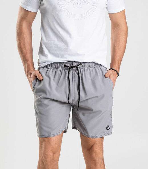 Bermuda Masculina Lisa De Microfibra Long Bong Cinza