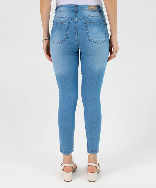Calça Jeans Skinny Feminina Cintura Média Biotipo Azul