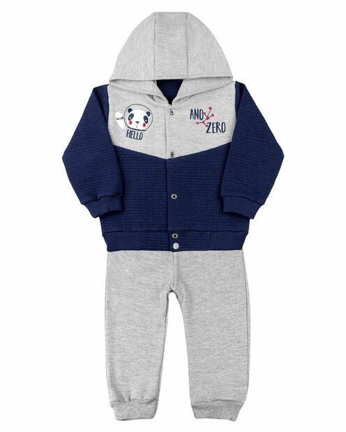 Conjunto Bebê Moletom e Malha Gappy Astronauta Hello - Mescla