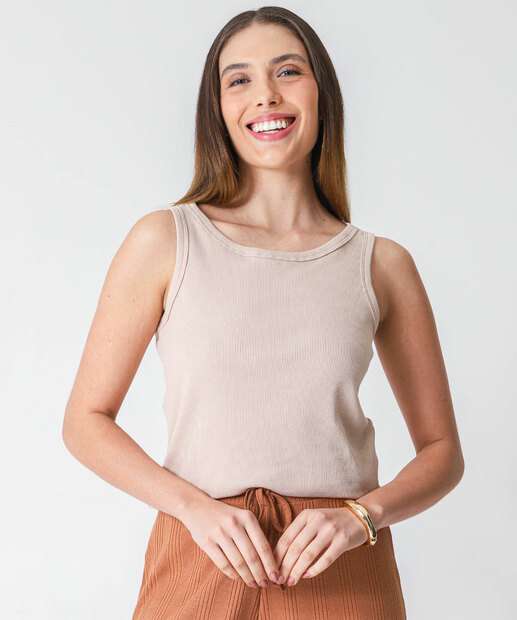 Image_Blusa Regata Feminina Canelada Marisa Bege