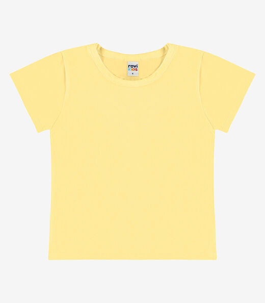 Blusa Básica Infantil Cotton Leve Rovi Kids Amarelo