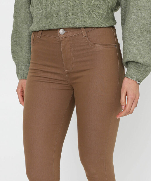 Calça Feminina Sarja Skinny Sawary Marrom