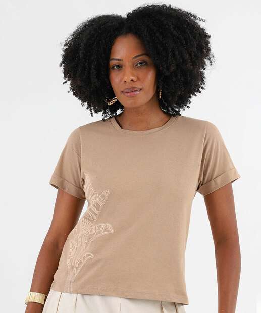 Image_Blusa Feminina Estampa Folhas Marisa Marrom