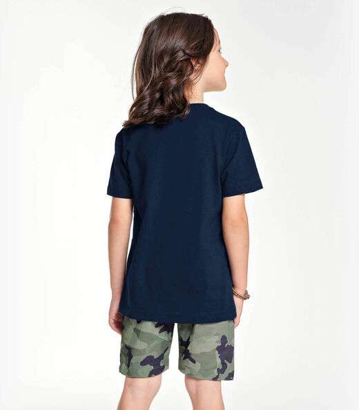 Conjunto Infantil Camiseta Com Bermuda Trick Nick Azul