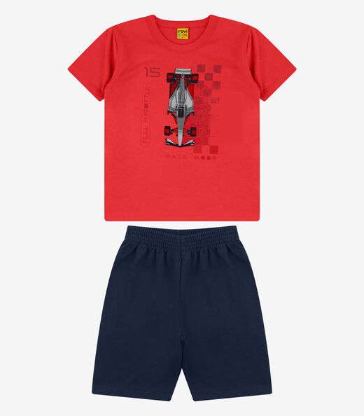 Image_Conjunto Camiseta com Bermuda Masculino Rovi Kids Vermelho