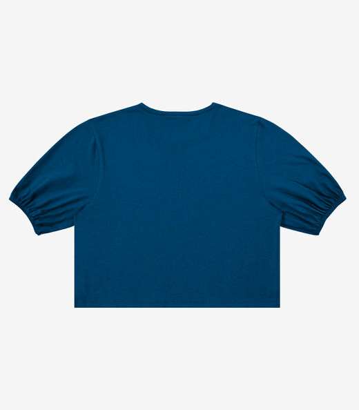 Blusa Manga Camponesa Feminina Rovitex Azul