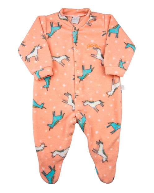 Macacão Pijama Bebê Microsoft Estampado 21 - Salmão