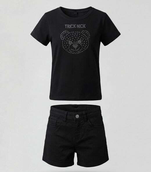 Image_Conjunto Infantil Blusa Com Shorts Trick Nick Preto