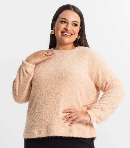 Blusão Feminino Plus Size Secret Glam Rosa