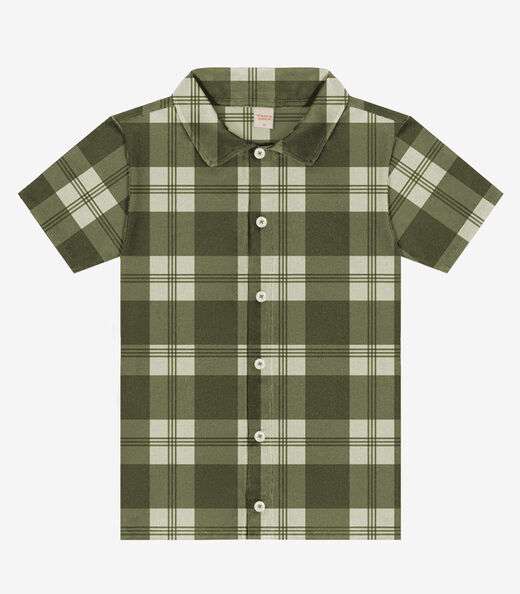 Image_Camisa Infantil Xadrez Manga Curta Trick Nick Verde