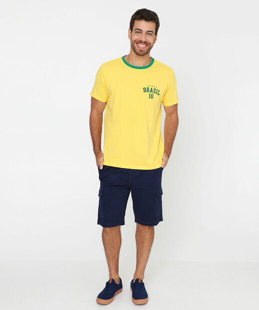 Camiseta Masculina Copa Do Brasil Marisa Amarelo