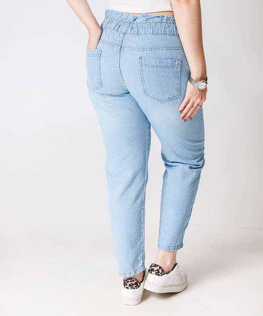 Calça Jeans Feminina Clochard Bolsos Azul