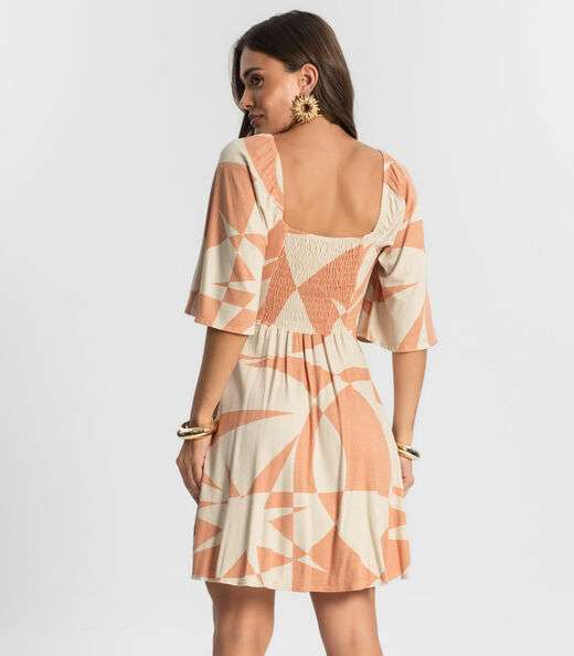 Vestido Feminino Estampado Endless Marrom