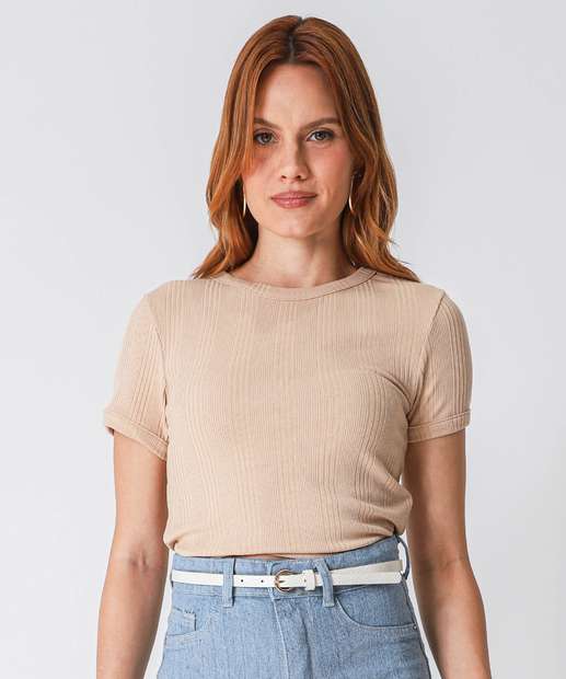 Image_Blusa Feminina Canelada Marisa Bege