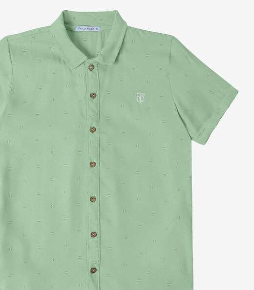 Camisa Infantil Menino Viscose Dobby Trick Nick Verde