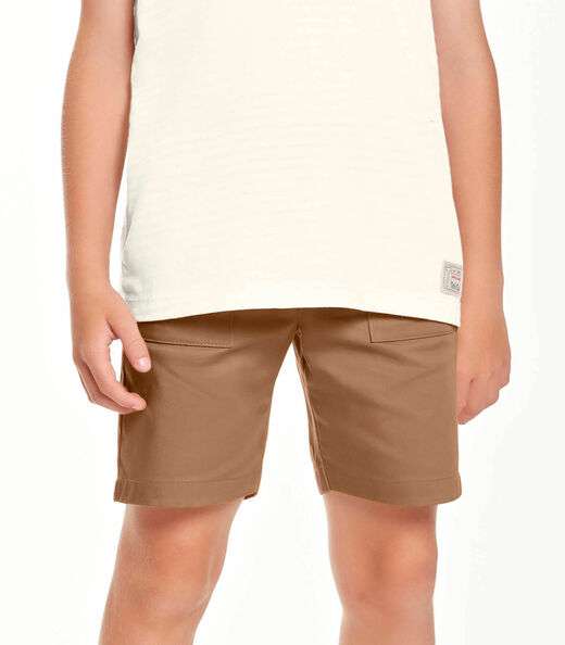 Bermuda Infantil Em Sarja Trick Nick Marrom