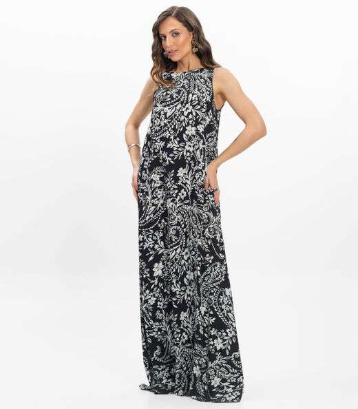 Vestido Viscose Khyara Longo Feminino Endless Preto