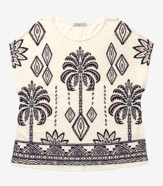 Blusa Feminina Manga Morcego Secret Glam Bege