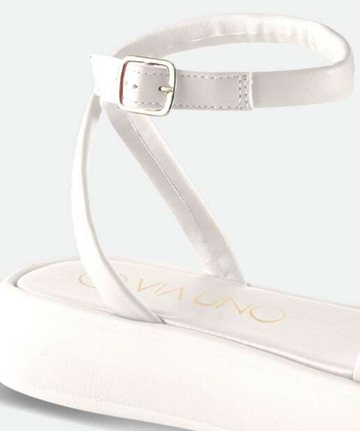 Sandália Flatform Feminina Tiras Via Uno