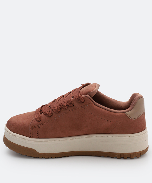 Tênis Feminino Casual Recortes Ramarim Marrom
