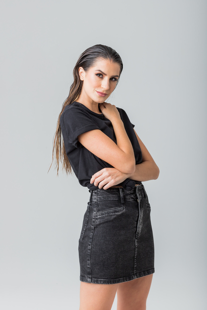 Mini Saia Sarja Disparate Feminina