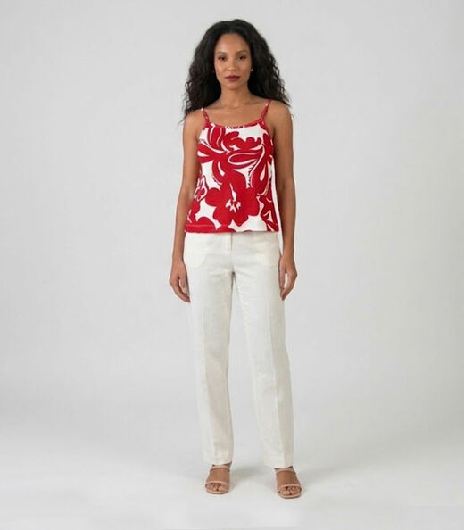 Blusa de Alça Tecido Viscose Infinita Cor Vermelho