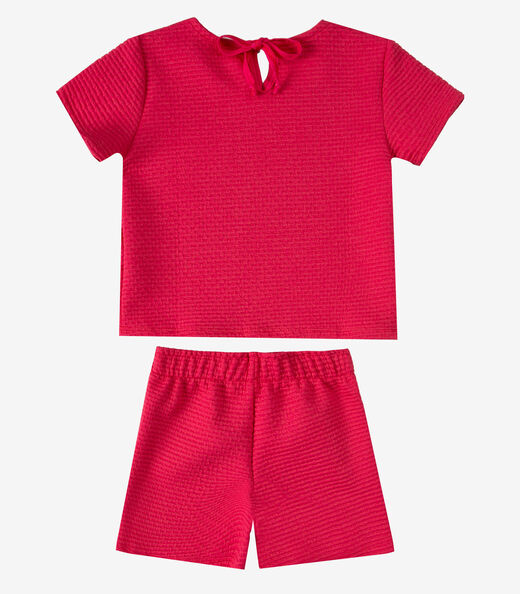 Conjunto Infantil Feminino Blusa e Short Select Rosa