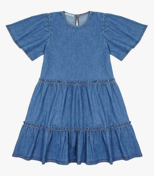 Vestido Jeans Infantil Trick Nick Azul