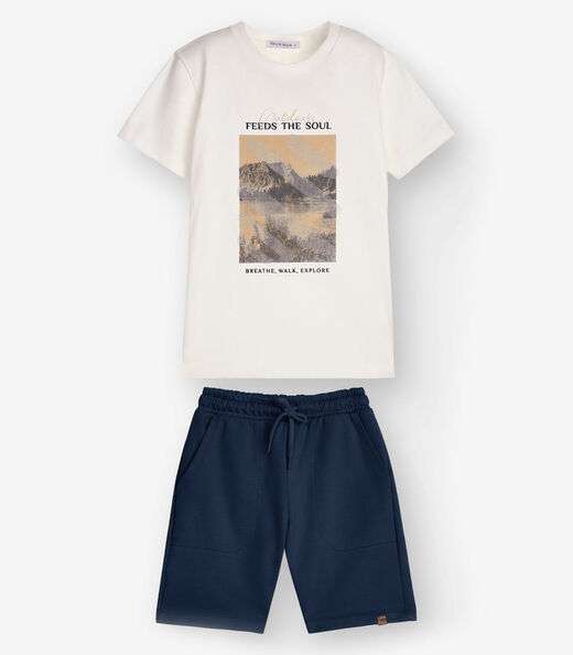 Image_Conjunto Camiseta com Bermuda Menino Trick Nick Bege