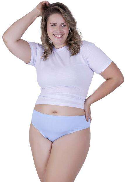 Calcinha Pérola Plus Size Microfibra Concept Lingerie Azul