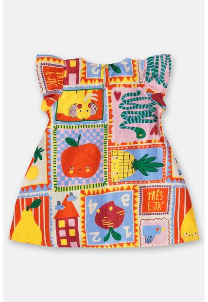 Vestido para Bebê em Viscolinho Três e Já