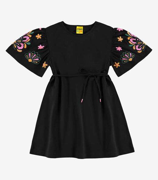 Vestido Infantil Meia Malha Rovi Kids Preto