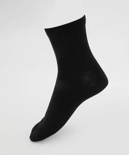 Kit 3 Pares Meias Masculina Cano Curto Básica Marisa Preto
