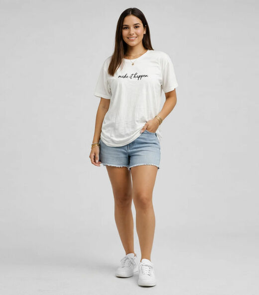 Blusa Feminina Estampa E Costa Maior Infinita Cor Bege
