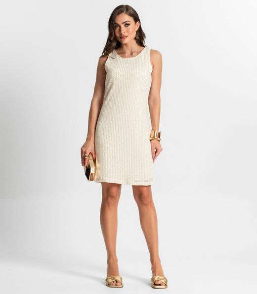 Vestido Em Tricot Duo Endless Bege