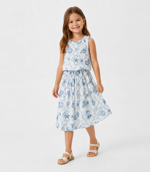 Conjunto Infantil Feminino Saia e Regata Select Bege