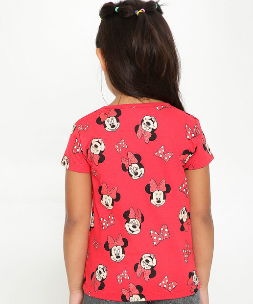 Camiseta Infantil Manga Curta Minnie Disney Tam 4 a 10