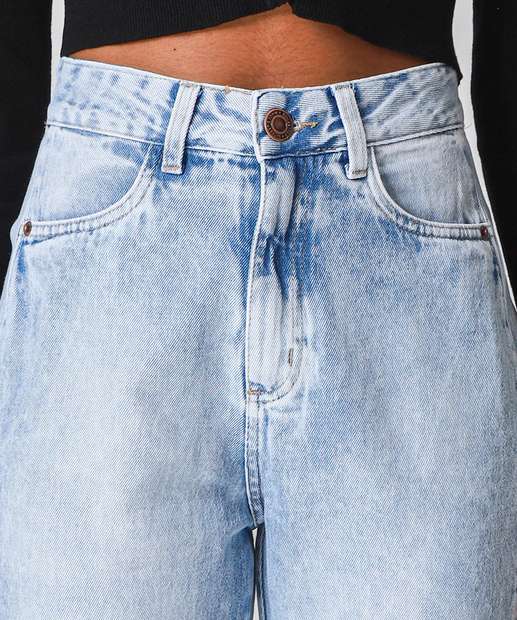 Calça Jeans Reta Feminina Barra Assimétrica Marisa Azul