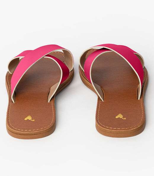 Sandália Rasteirinha Com Tiras Largas Select Rosa