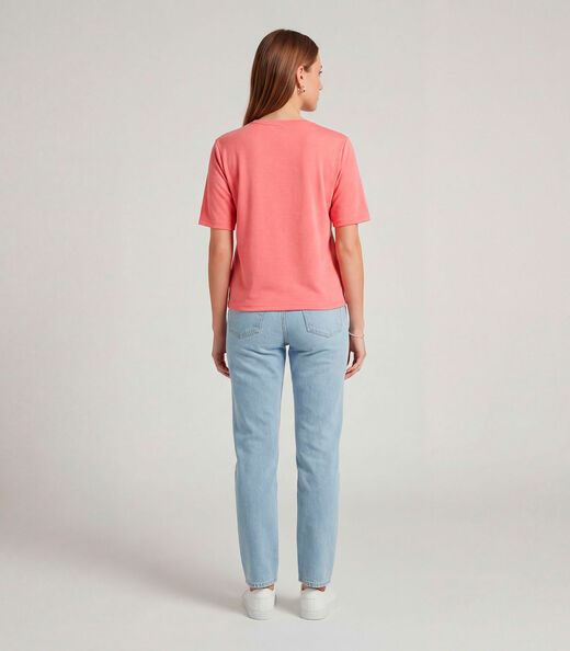 Blusa Feminina 100% Poliéster Básica Infinita Cor Rosa