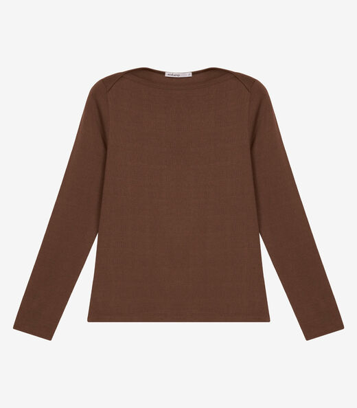 Blusa Feminina Manga Longa Decote Canoa Endless Marrom