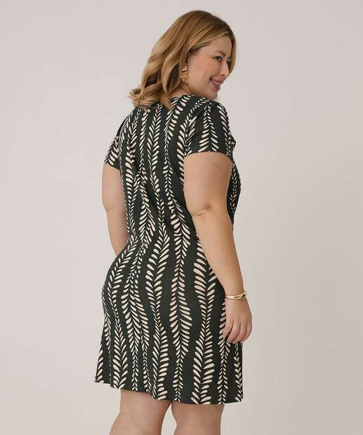 Vestido Plus Size Feminino Manga Curta Marisa
