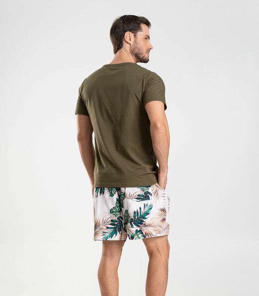 Bermuda Masculina De Microfibra Long Bong Bege