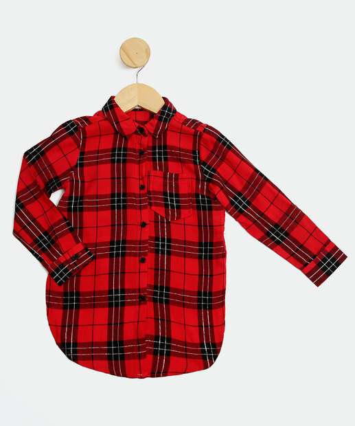 Camisa Infantil Xadrez Brilho Lurex Marisa Tam 1 a 4