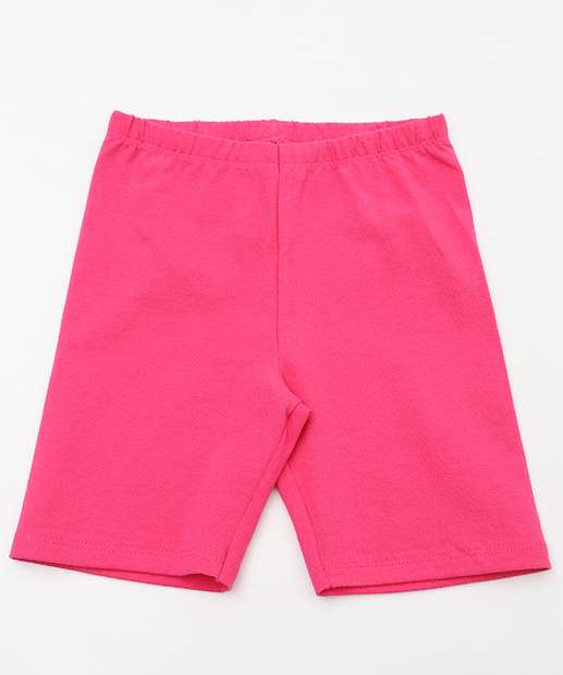 Bermuda Infantil Ciclista Básica Tam 4 a 10 Rosa