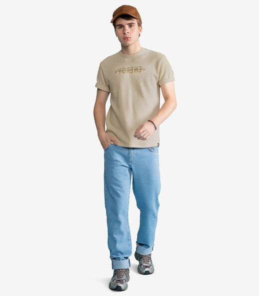 Camiseta Masculina Malhão Maquinetado Minty Bege