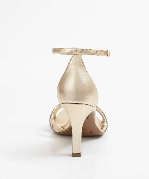Sandália Salto Fino Feminina Strass Bebecê 